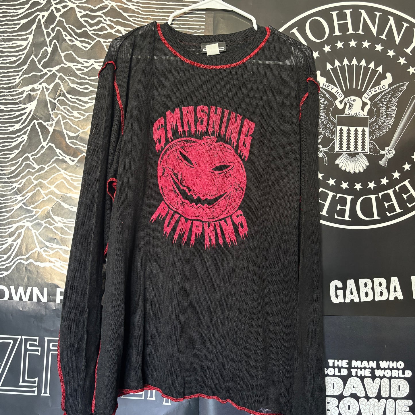 Smashing pumpkins black/red mesh long sleeve LAR/XL