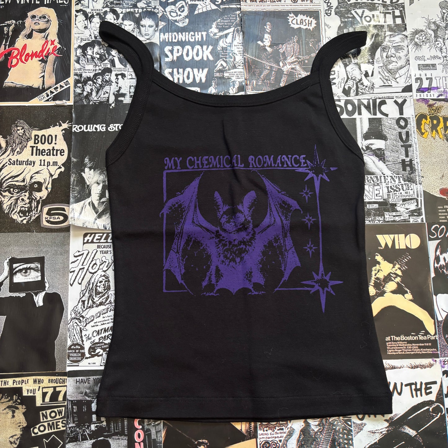 My chemical romance black/purple tank SM/MED