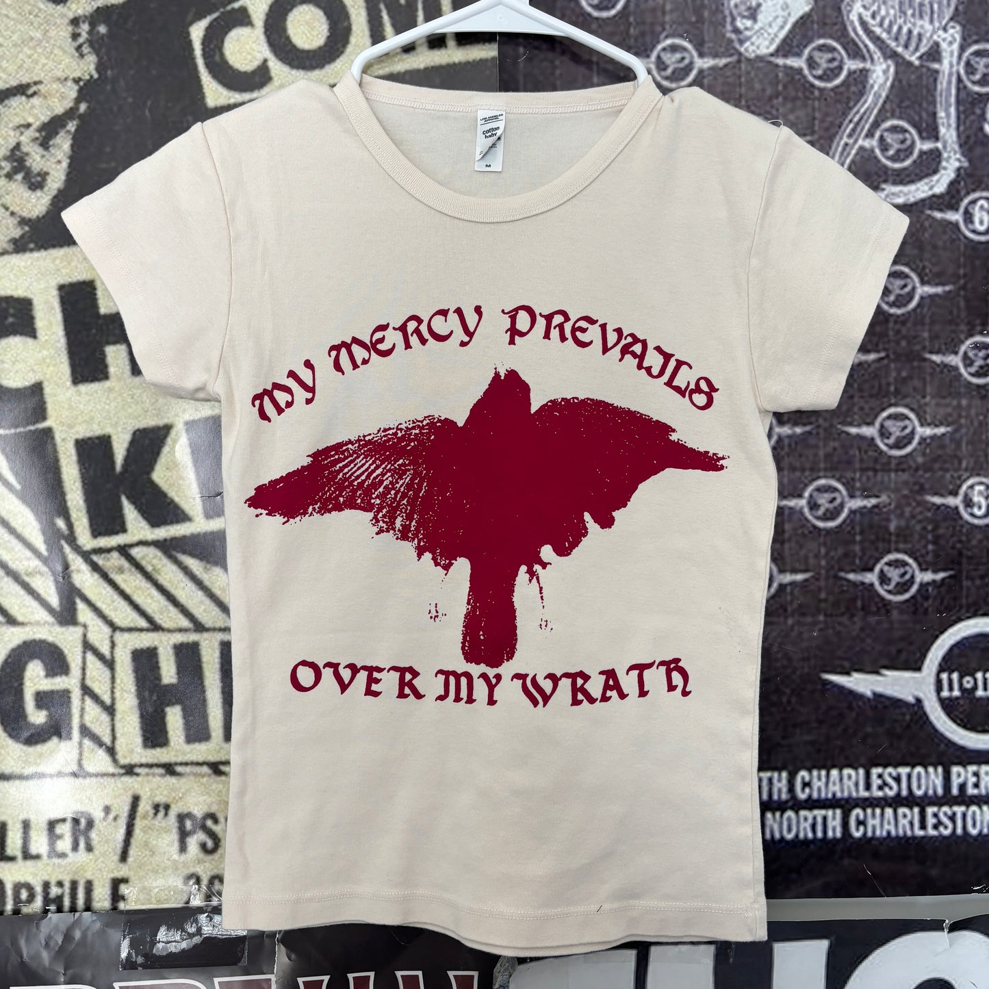 Walking dead mercy cream/red babydoll tee