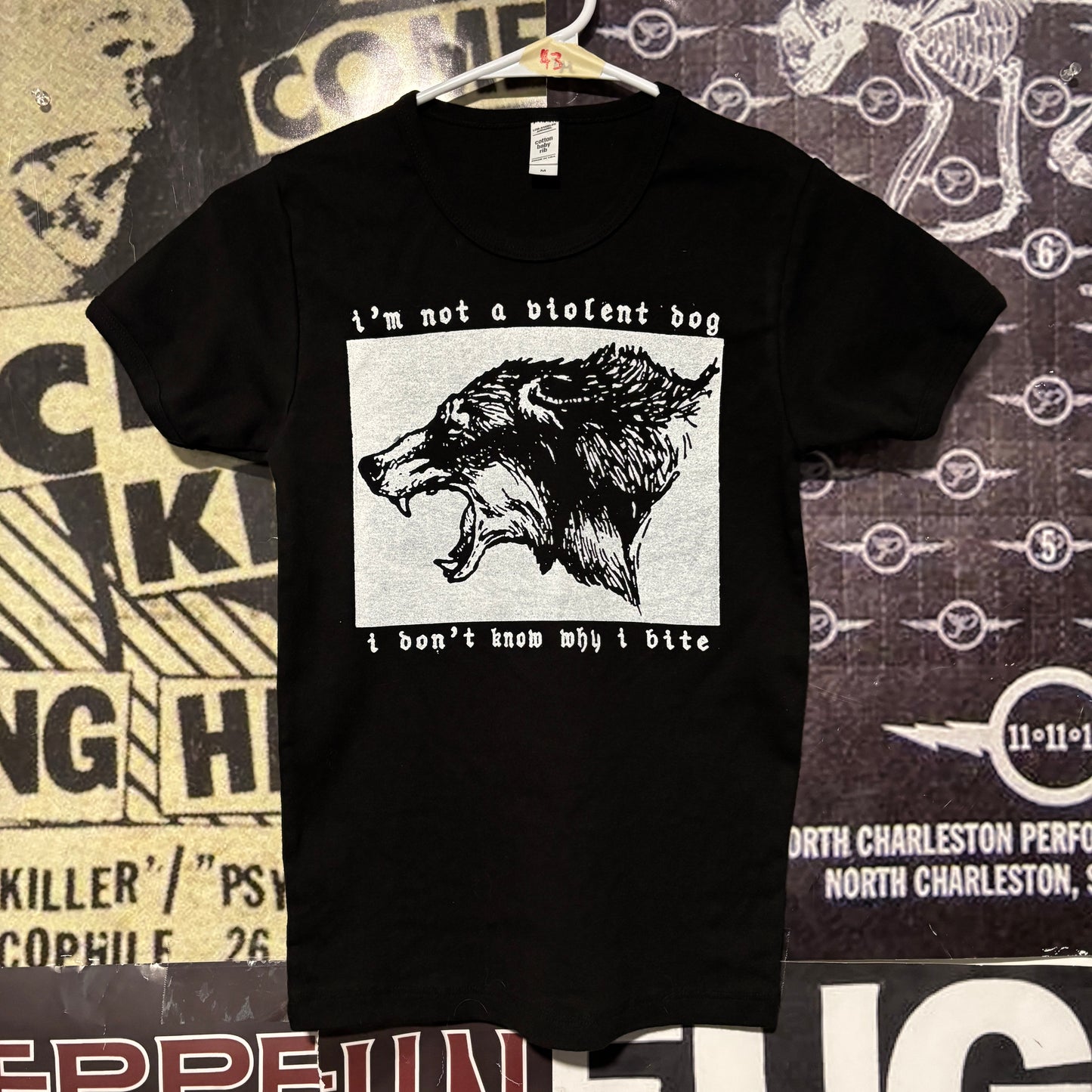 Violent dog black long baby tee
