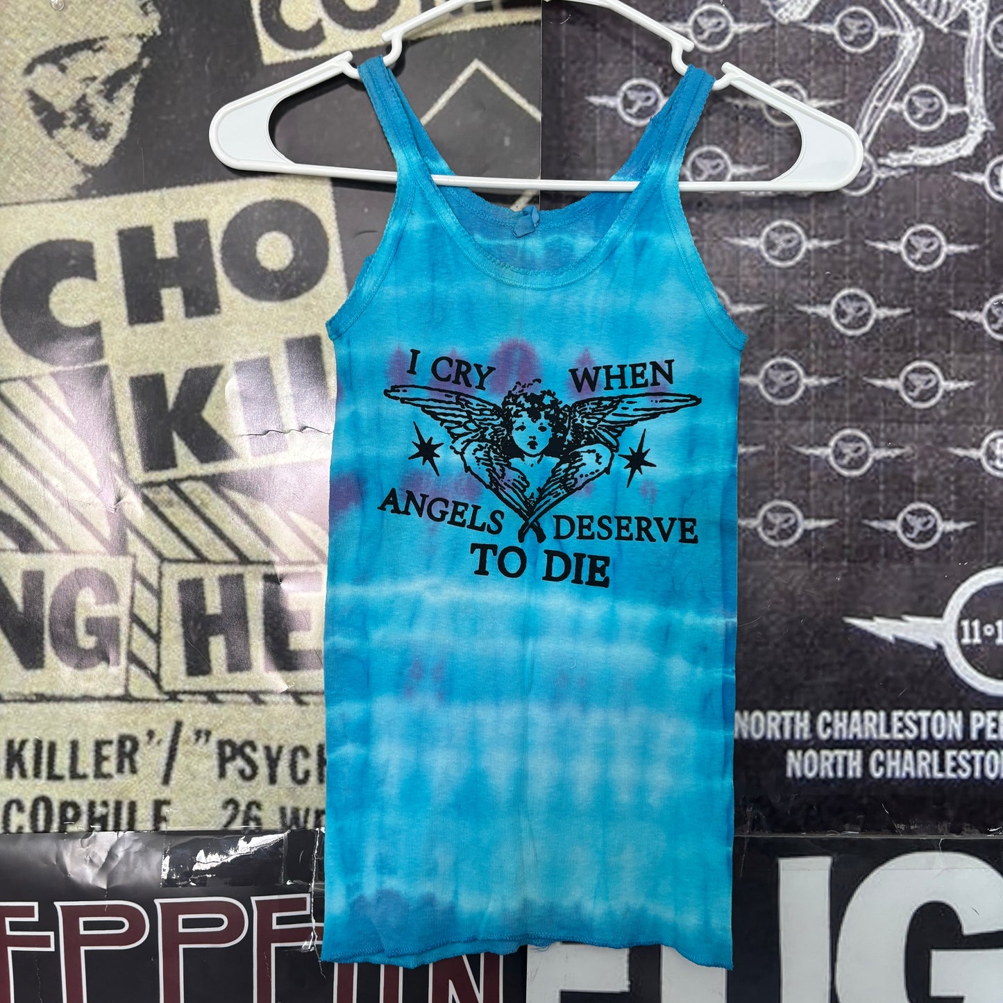 System down angels blue tie dye tank SM/MED