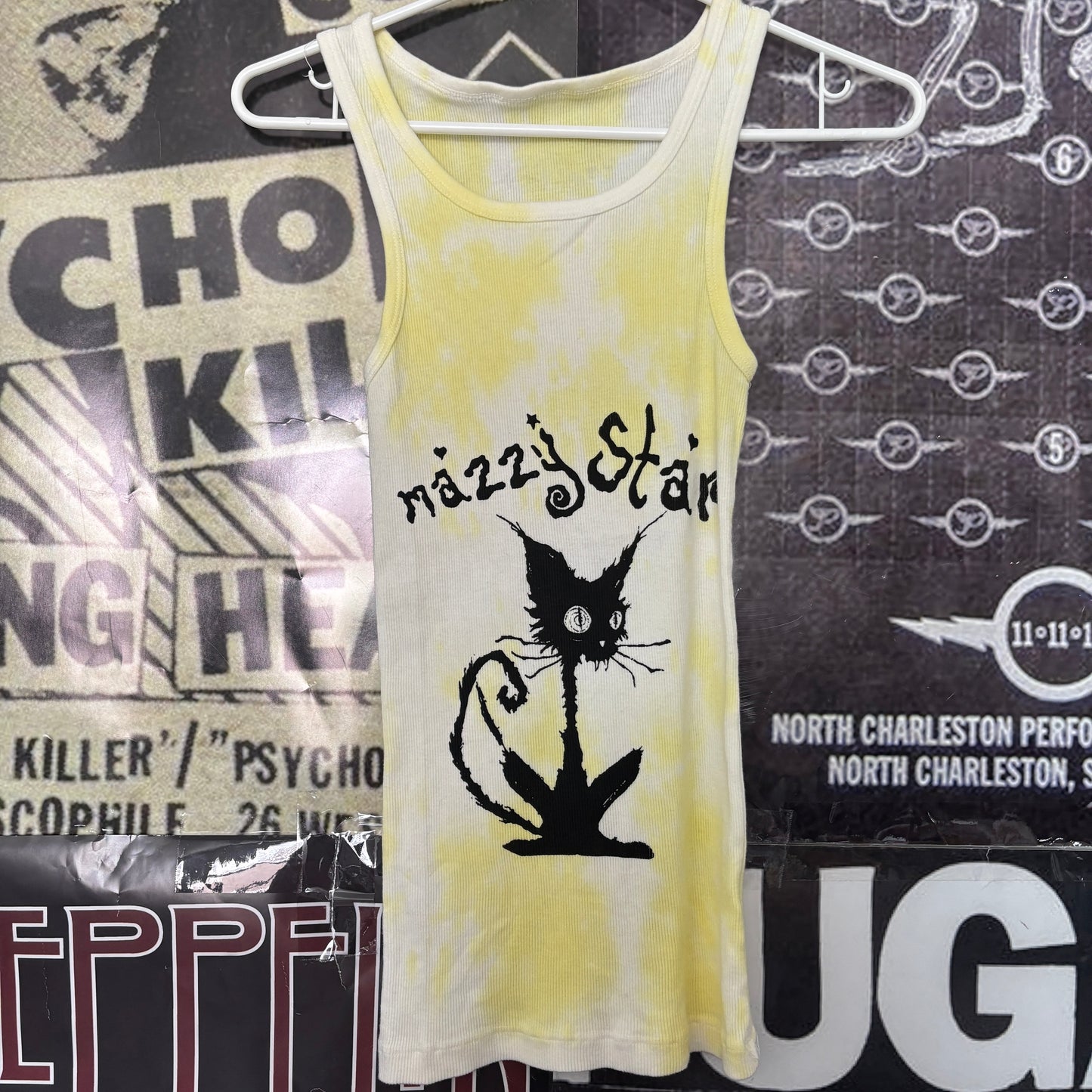 Mazzy star yellow tie dye rib tank SM/MED