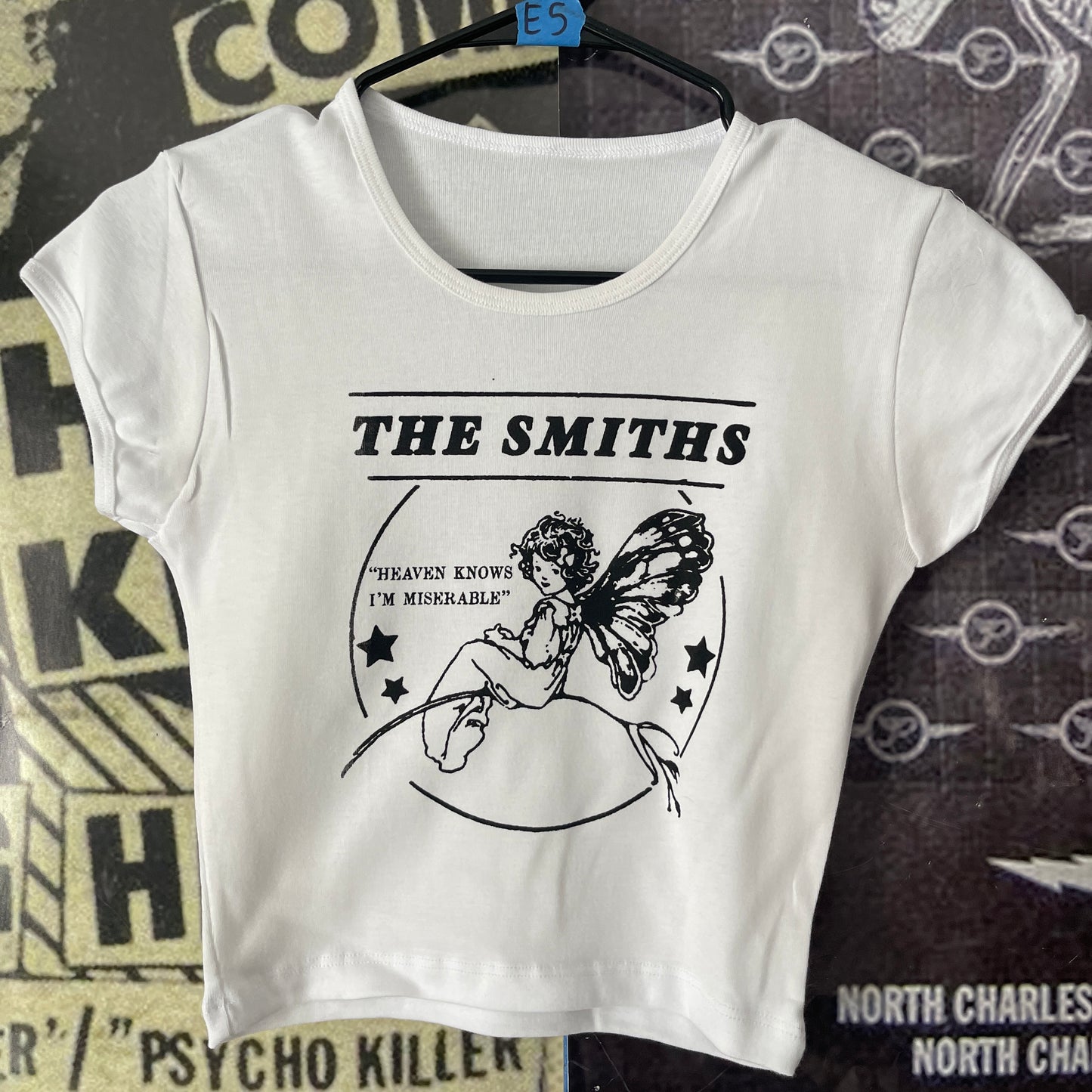 The smiths fairy white crop baby tee
