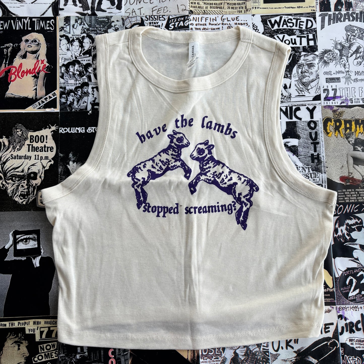 Silence lambs cream/purple tank XL