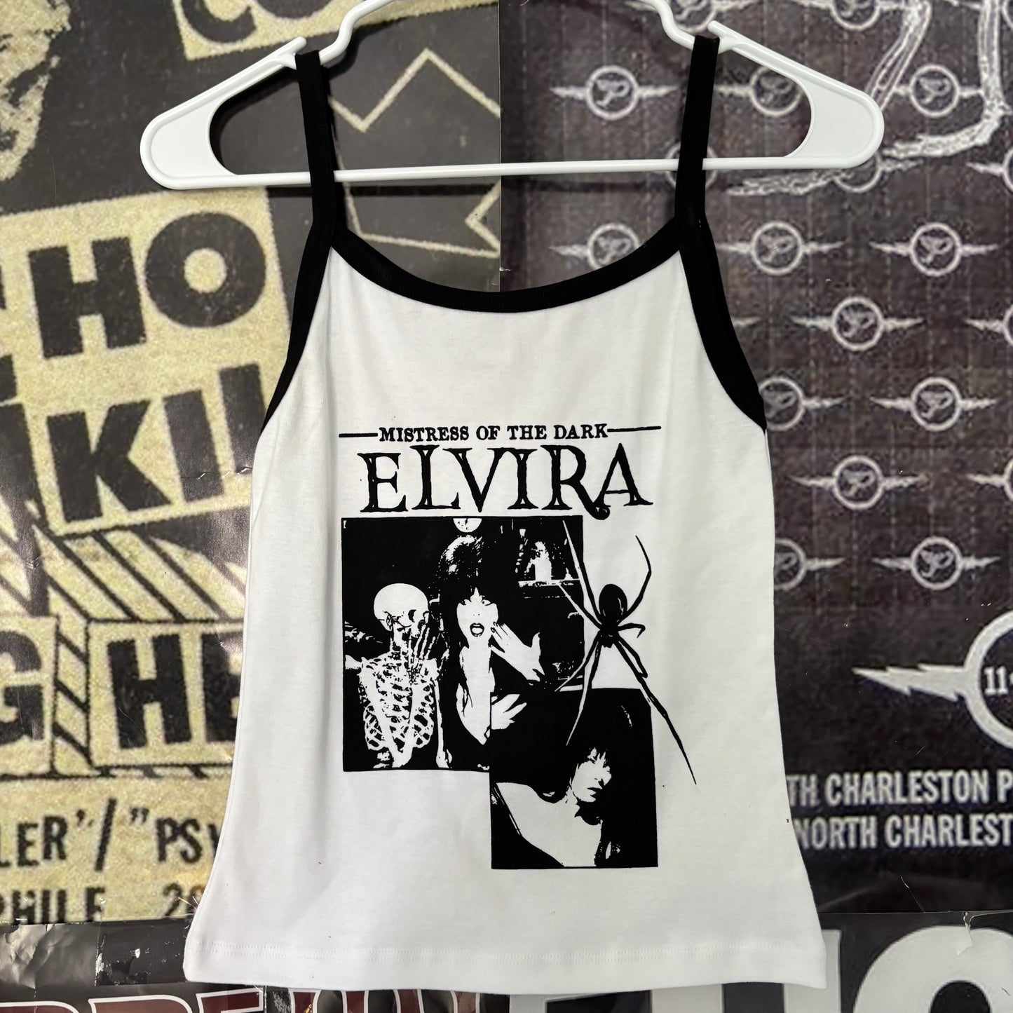 Elvira black/white baby tank