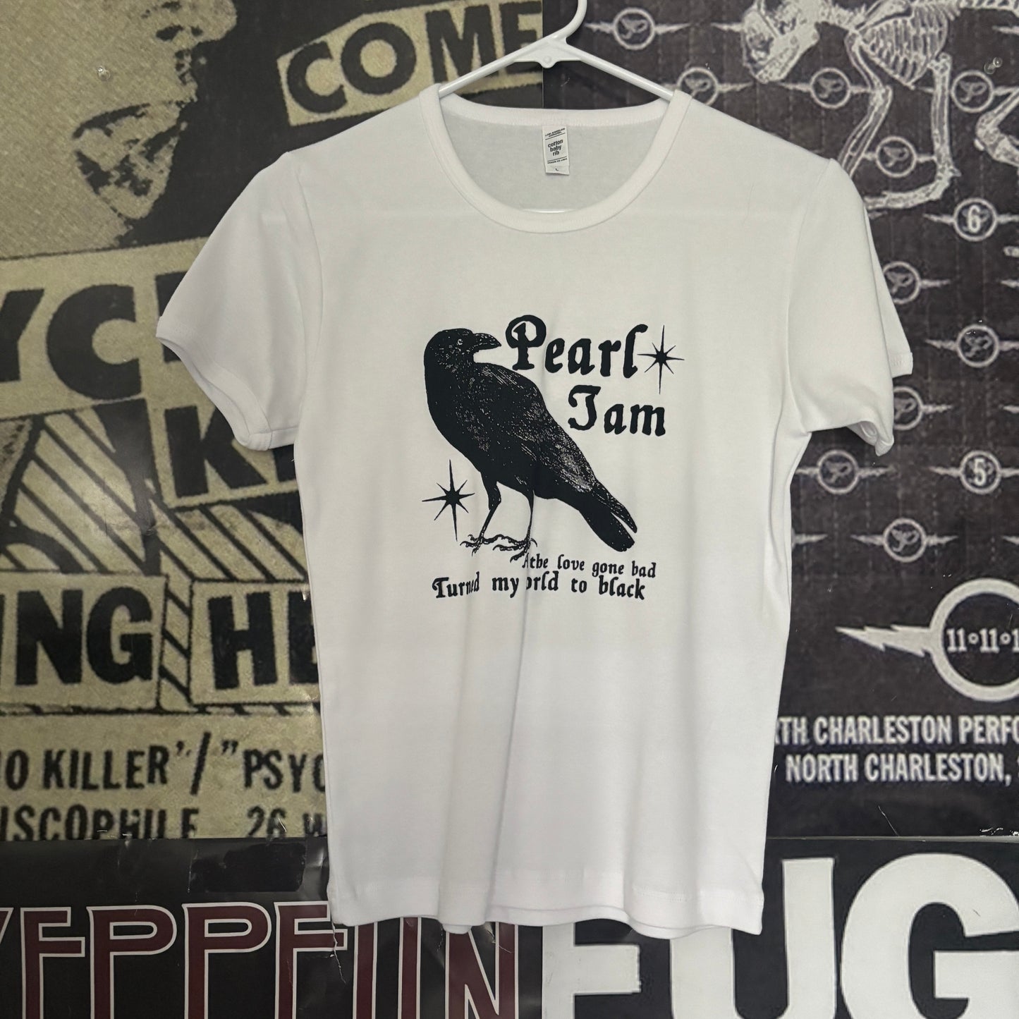 Pearl Jam white long baby tee