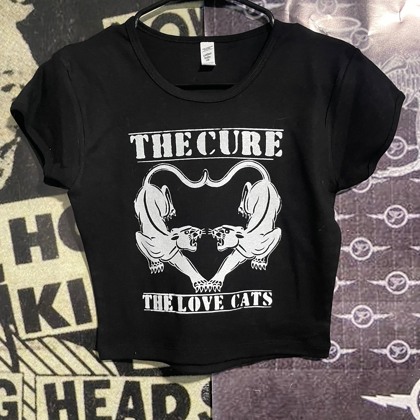 THE CURE BLACK CROP BABY TEE