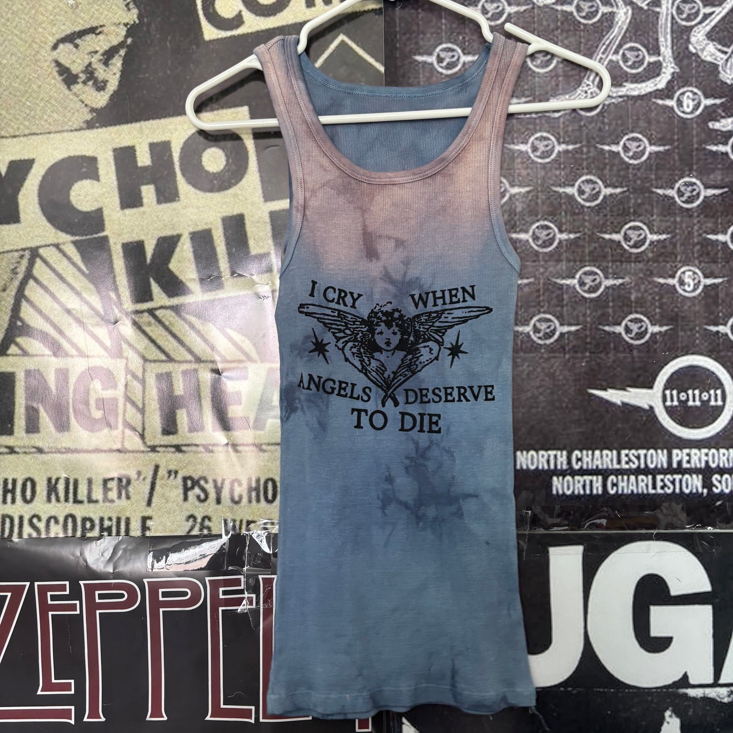 System down angels blue tie dye rib tank SM