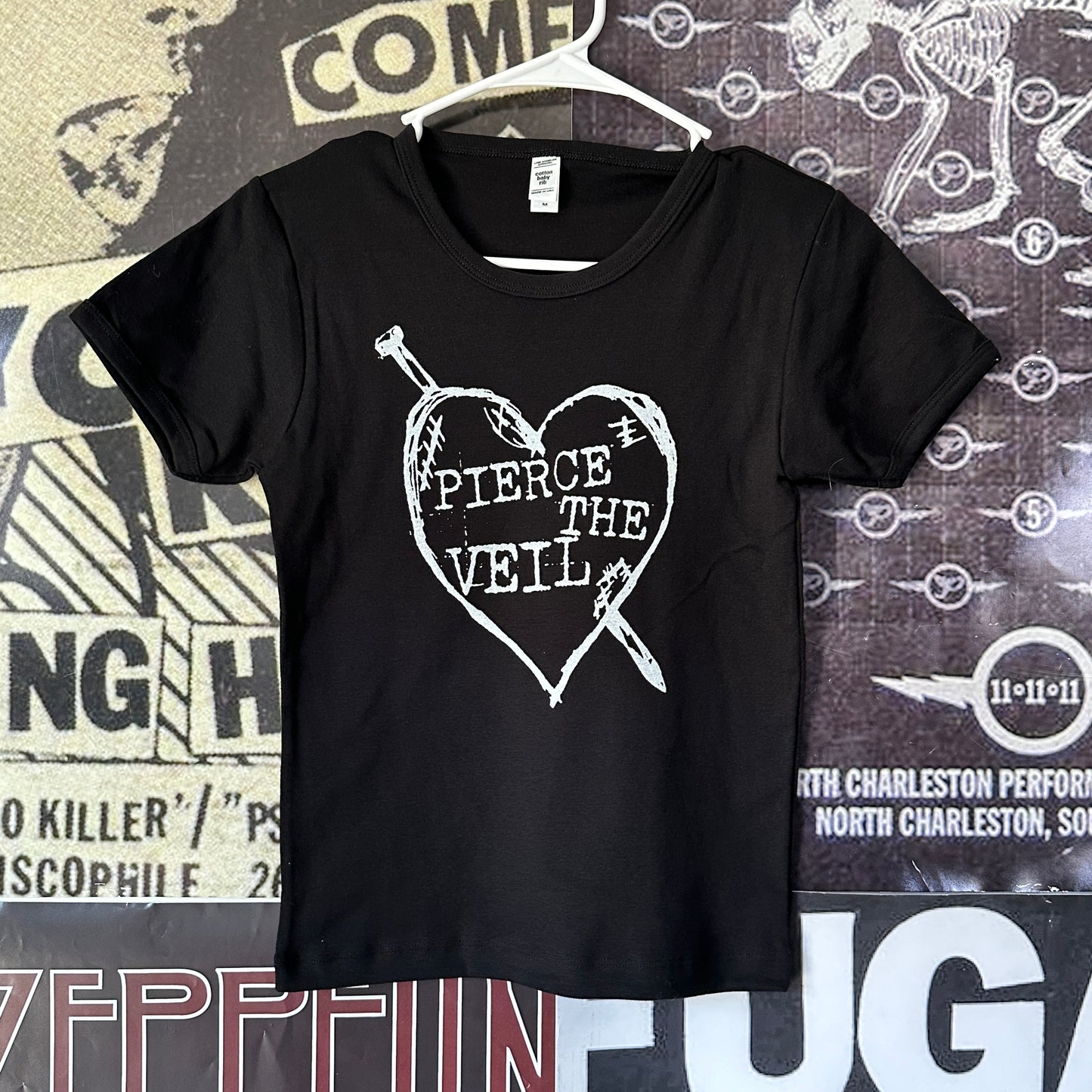 Pierce the veil black long baby tee