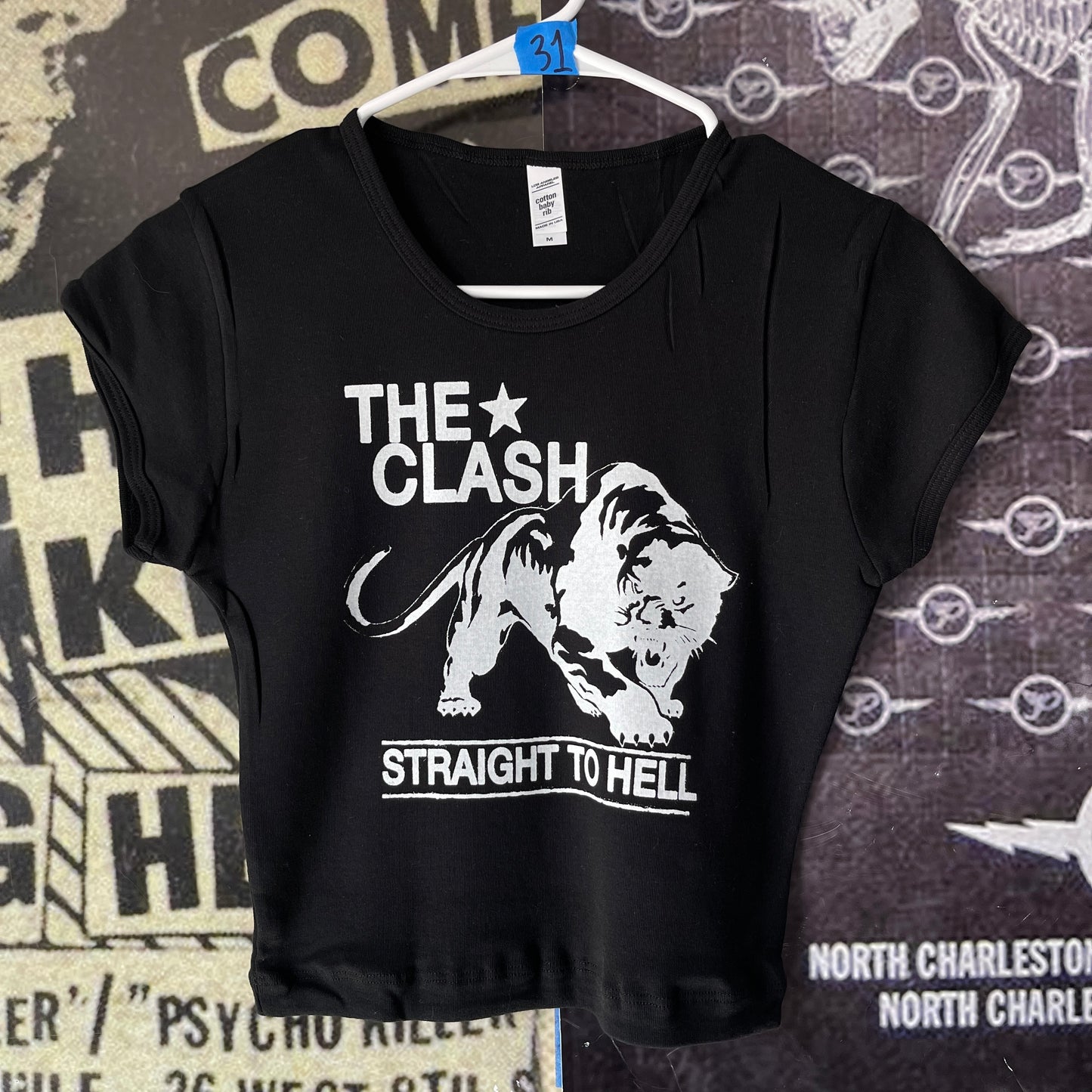 The clash black crop baby tee