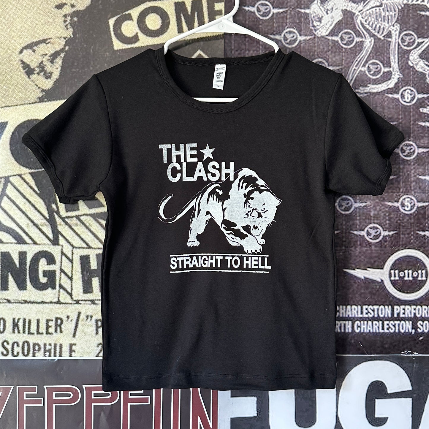 The clash black long baby tee