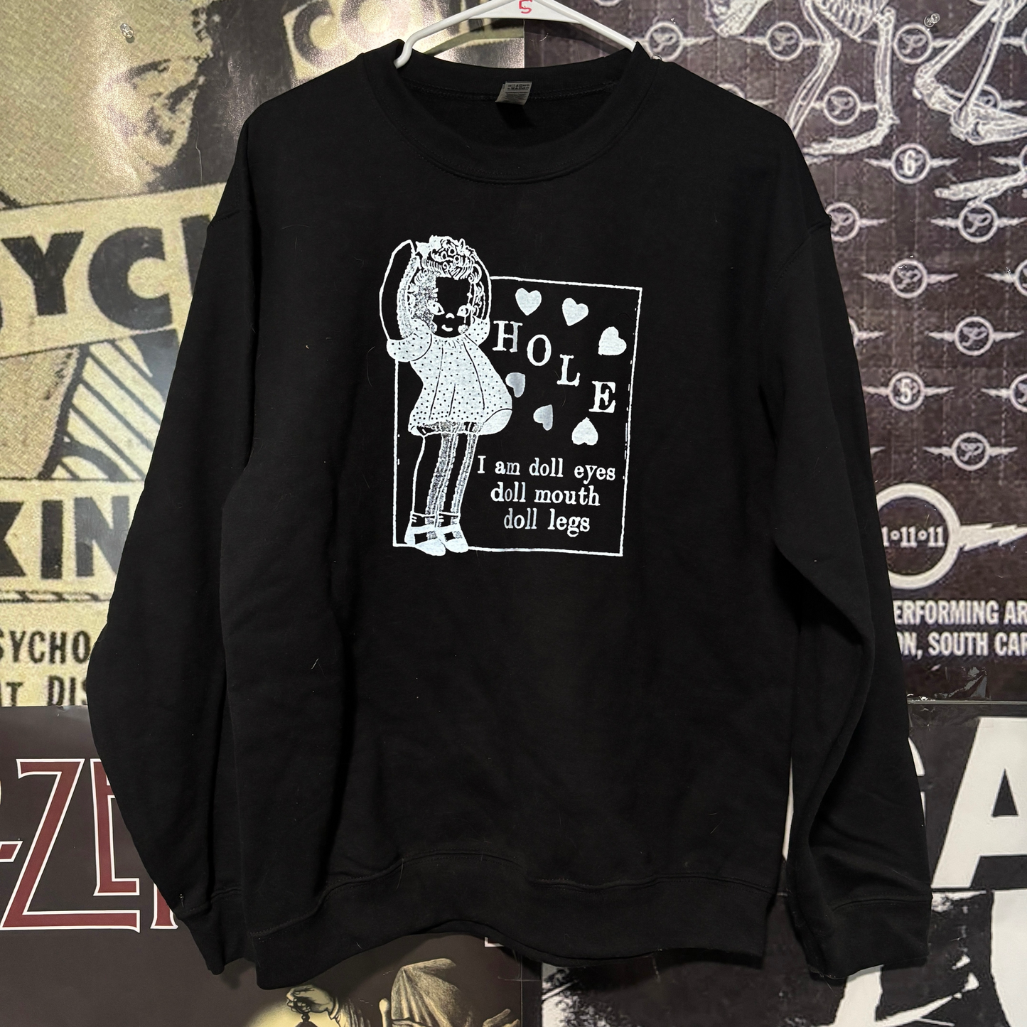 Hole doll parts black sweatshirt