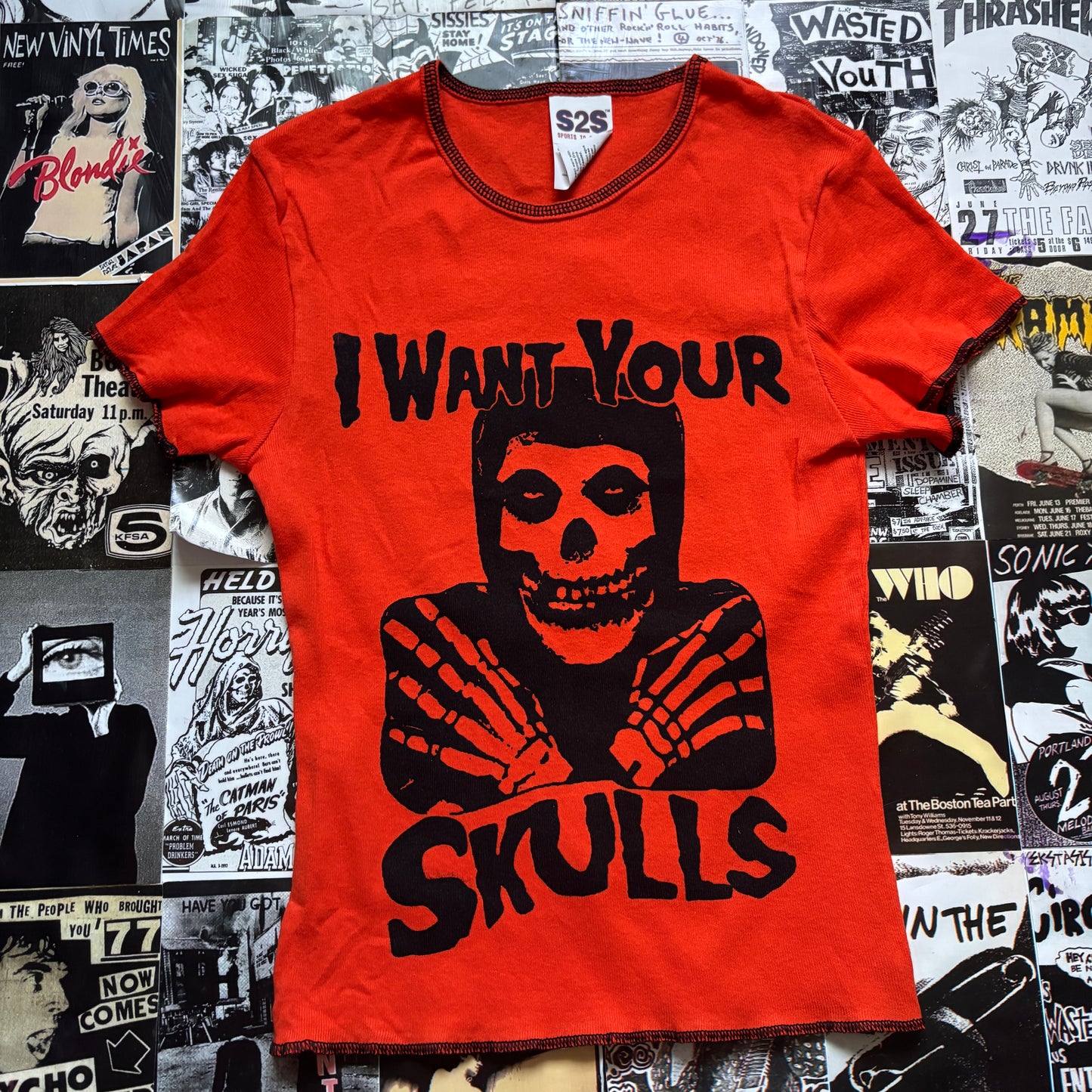 Misfits orange/black baby tee