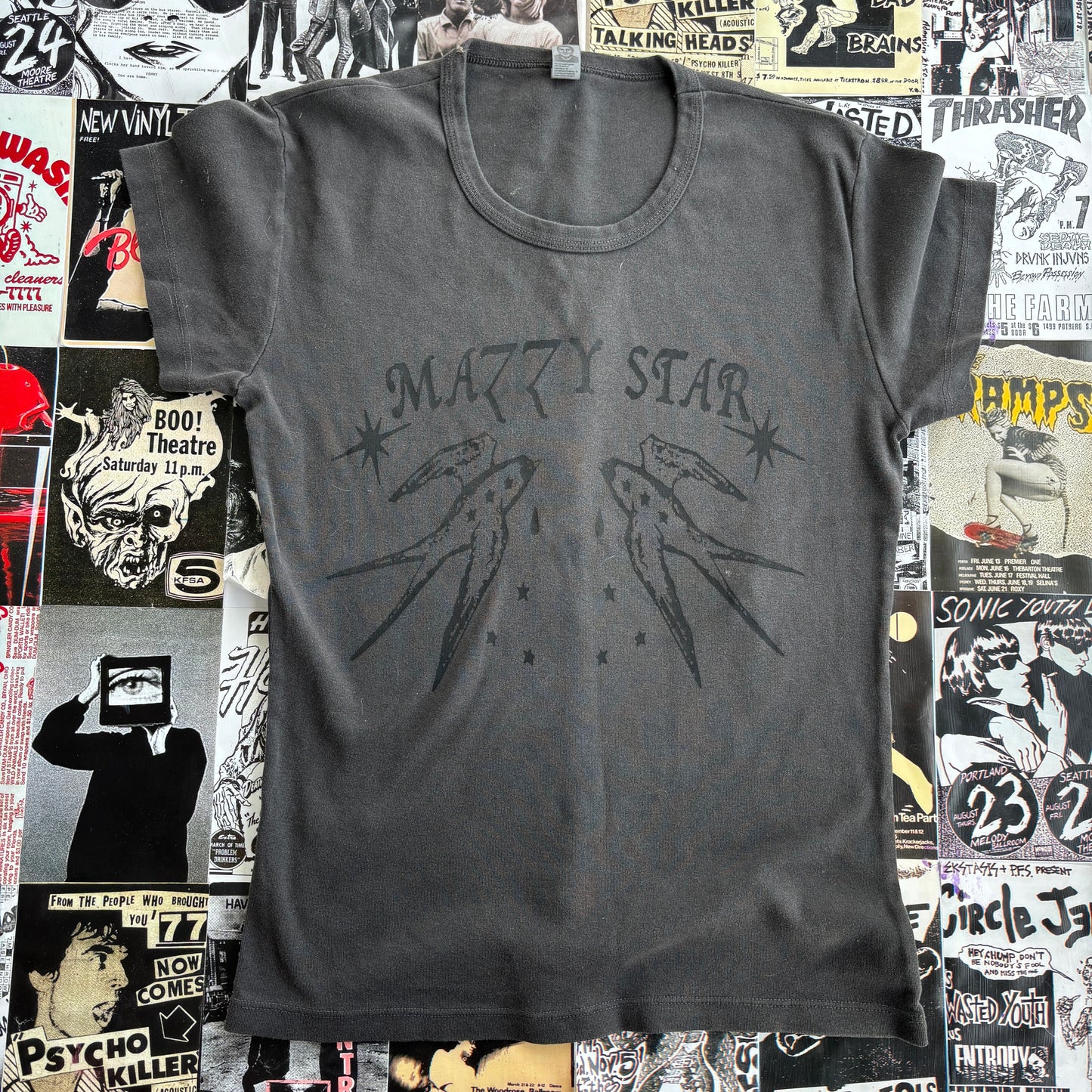 Mazzy star grey babydoll tee MED