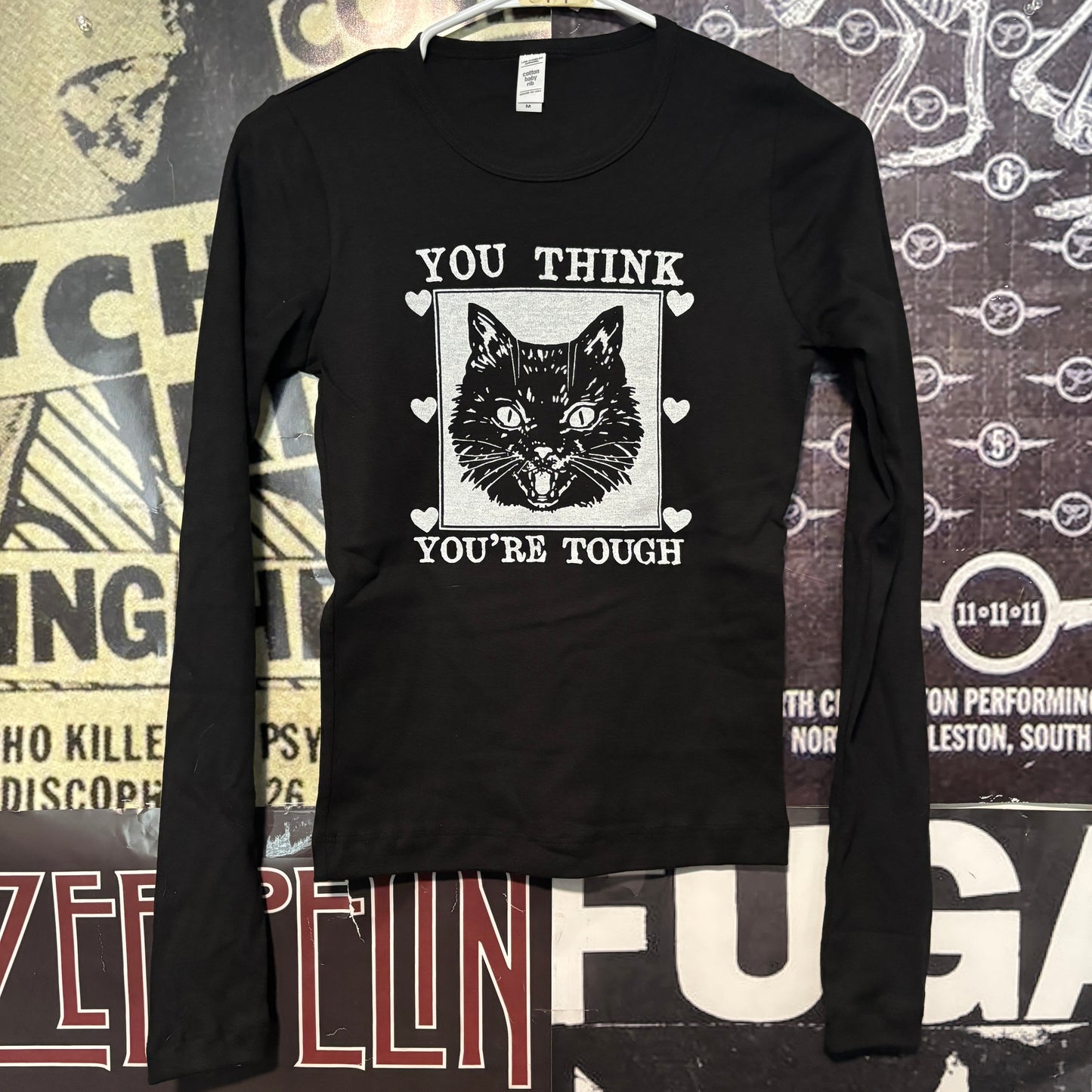 Tough cat black baby long sleeve