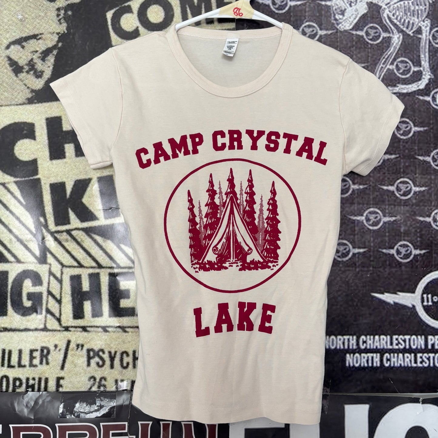 Camp crystal lake cream/red babydoll tee
