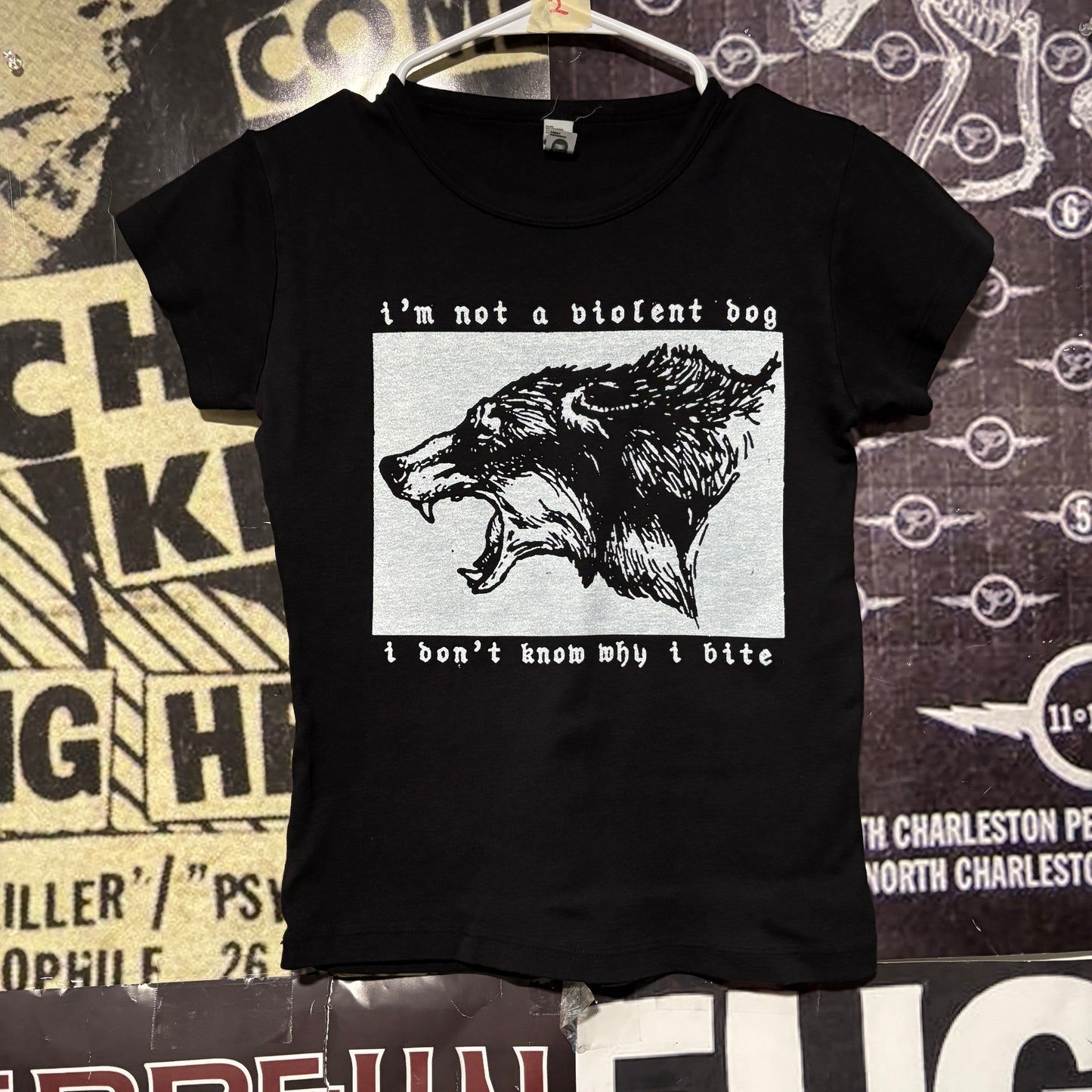 Violent dog b&w babydoll tee