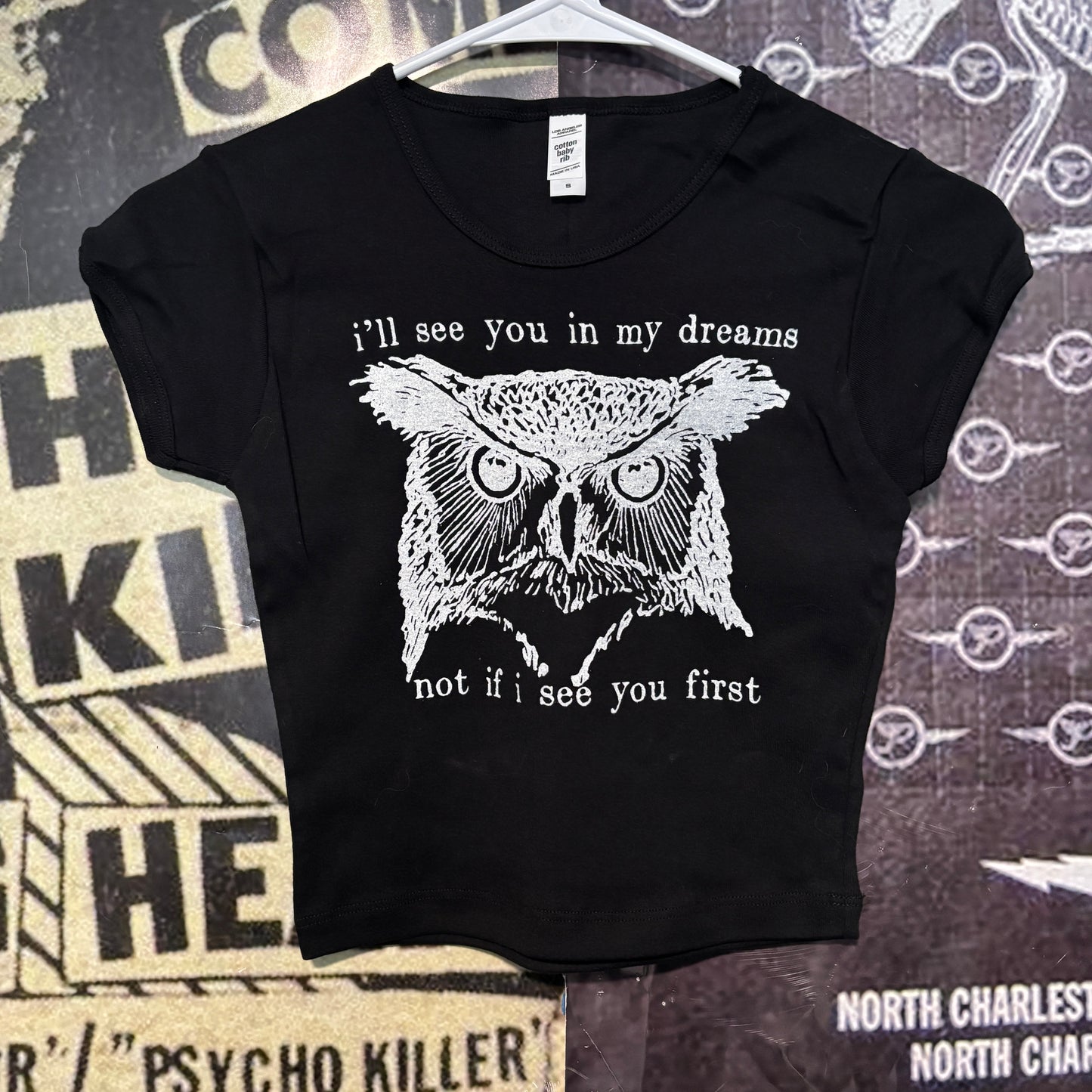 Twin peaks dreams black crop baby tee