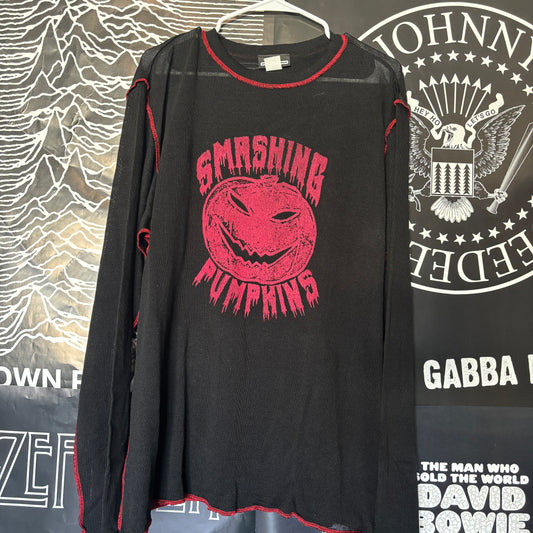 Smashing pumpkins black/red mesh long sleeve LAR/XL