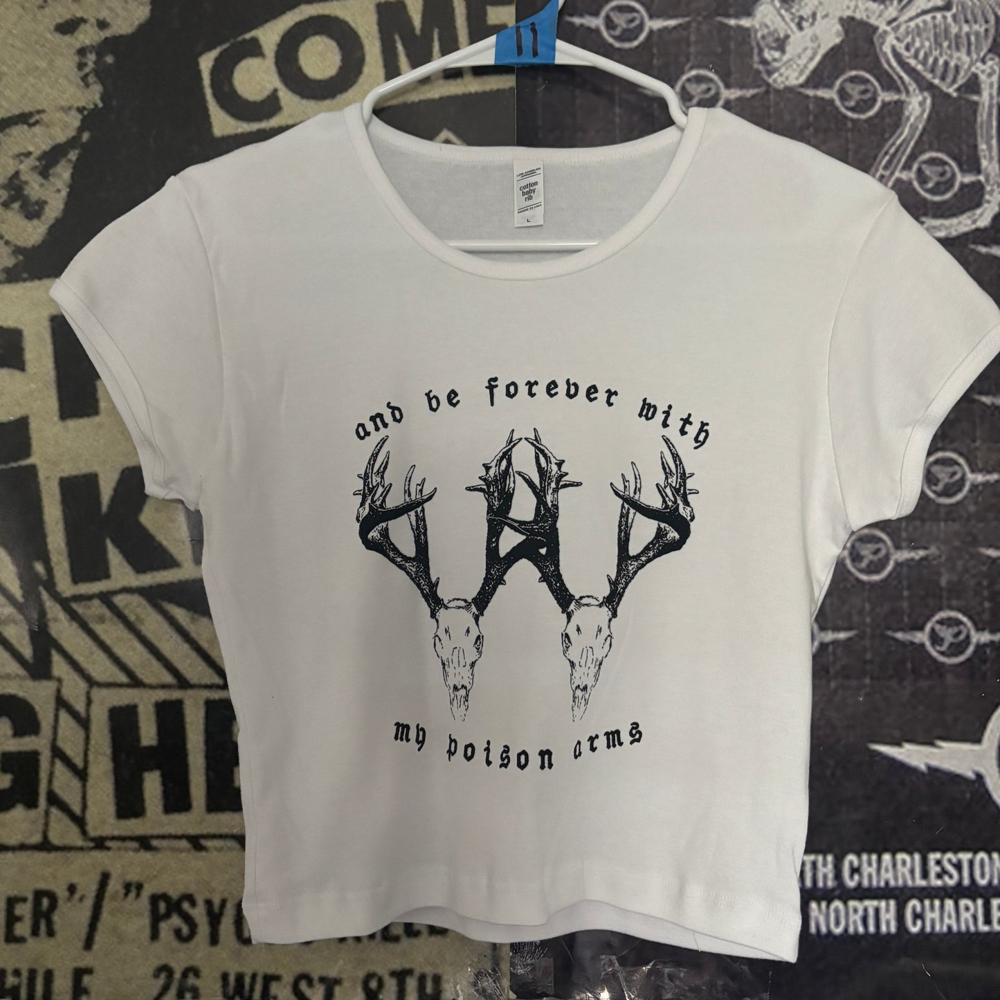 Elliott smith poison white crop baby tee