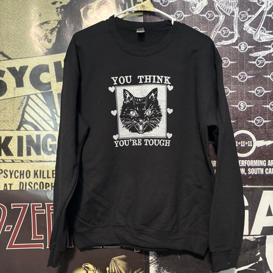Tough cat black sweatshirt