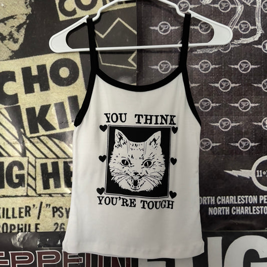 Tough cat black/white baby tank