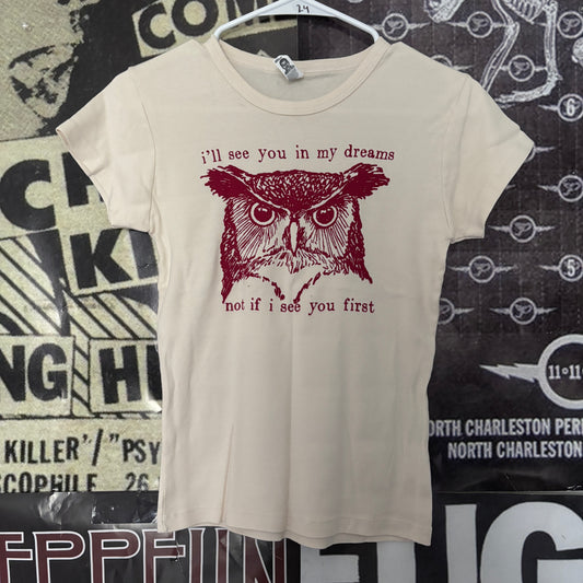 Twin peaks cream/red babydoll tee