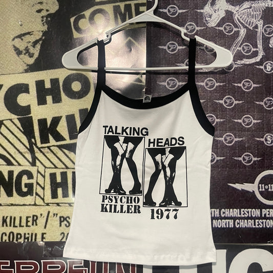 Talking heads black/white baby tank