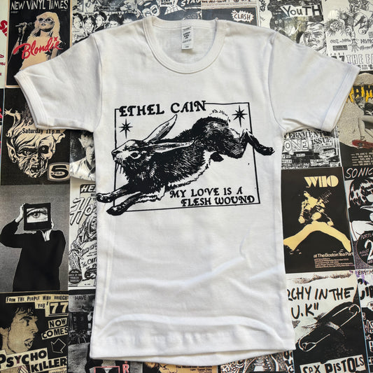 Ethel Cain white long baby tee XS