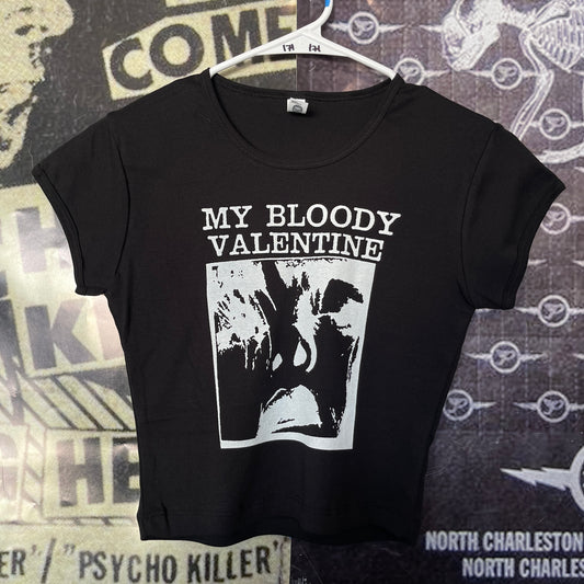 My bloody valentine black crop baby tee