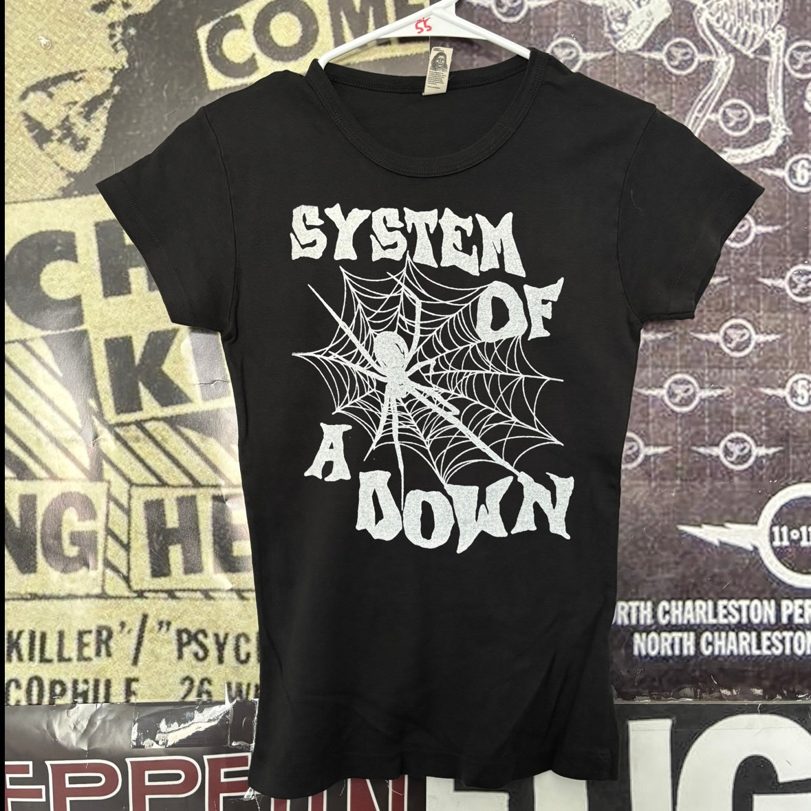 System down webs b&w babydoll tee