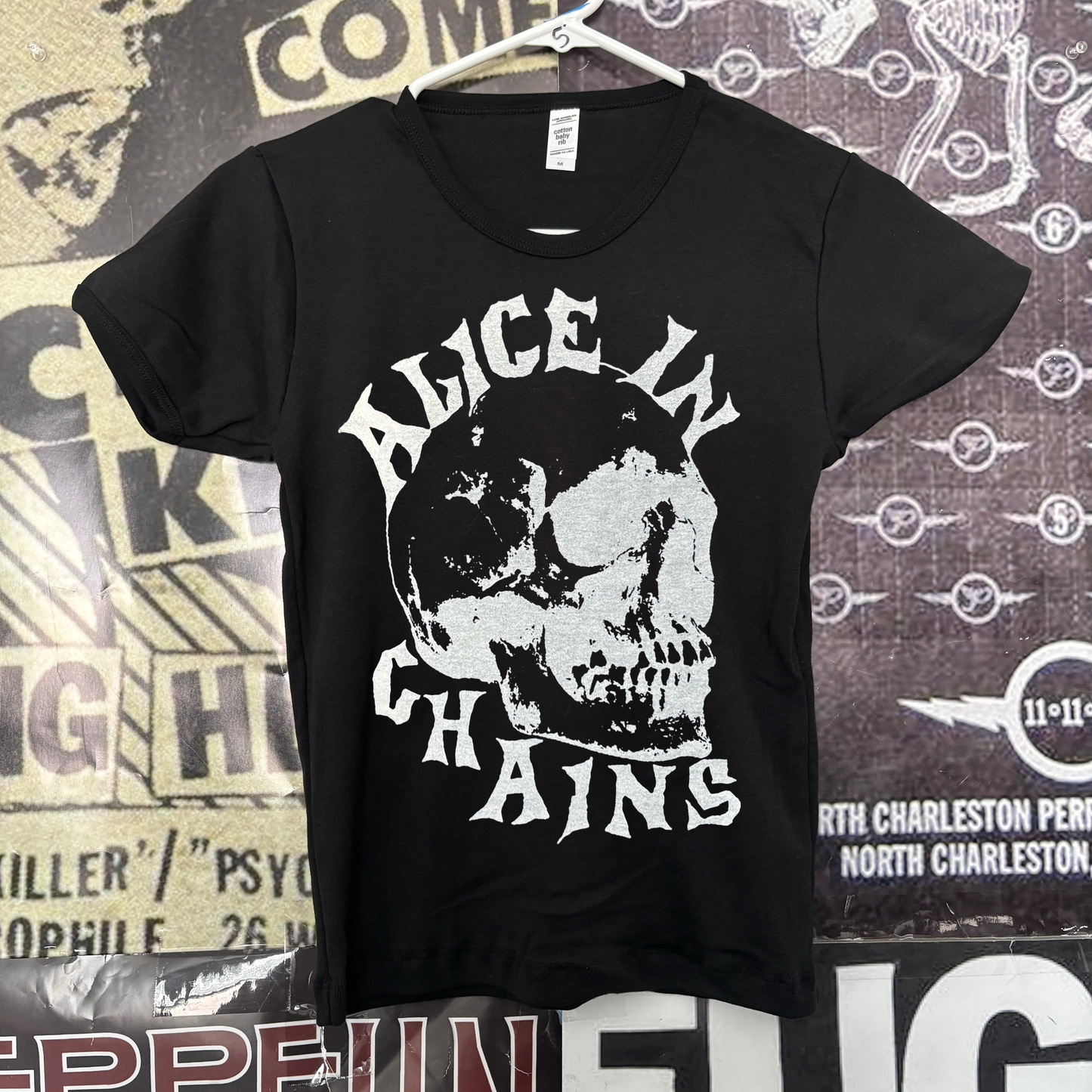 Alice In Chains skull black long baby tee