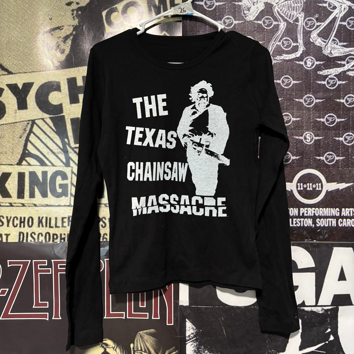 Texas chainsaw black baby long sleeve