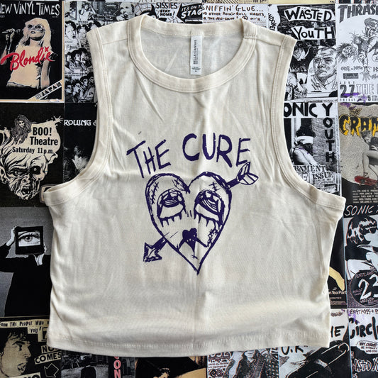 The cure cream/purple tank XL