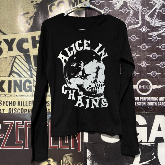 Alice In Chains skull black baby long sleeve
