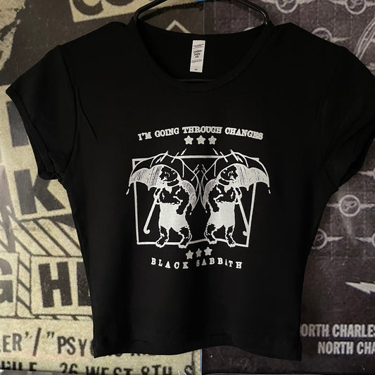 BLACK SABBATH BLACK CROP BABY TEE