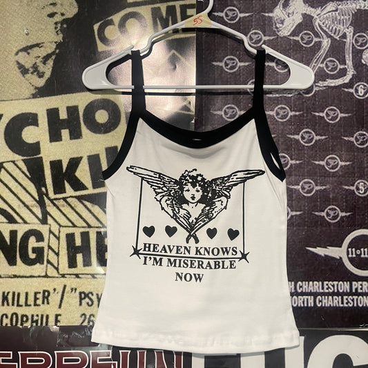 Heaven knows black/white baby tank