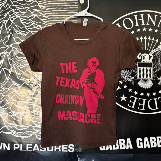 Texas chainsaw brown/red babydoll tee