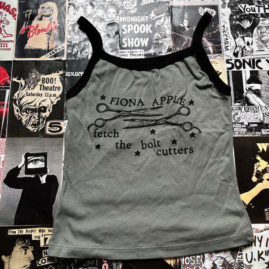 Fiona Apple olive/black tank MEDIUM