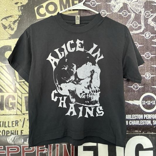 Alice In Chains skull boxy black tee