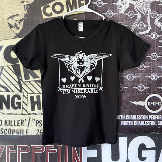 The smiths heaven black long baby tee