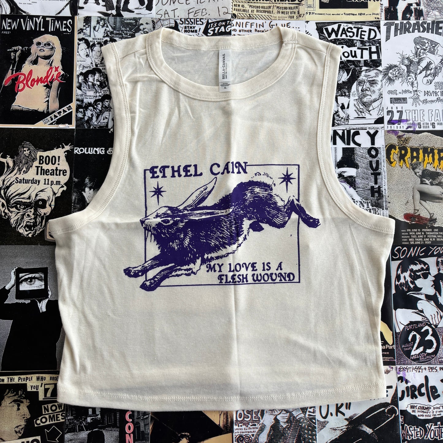 Ethel Cain cream/purple tank XL
