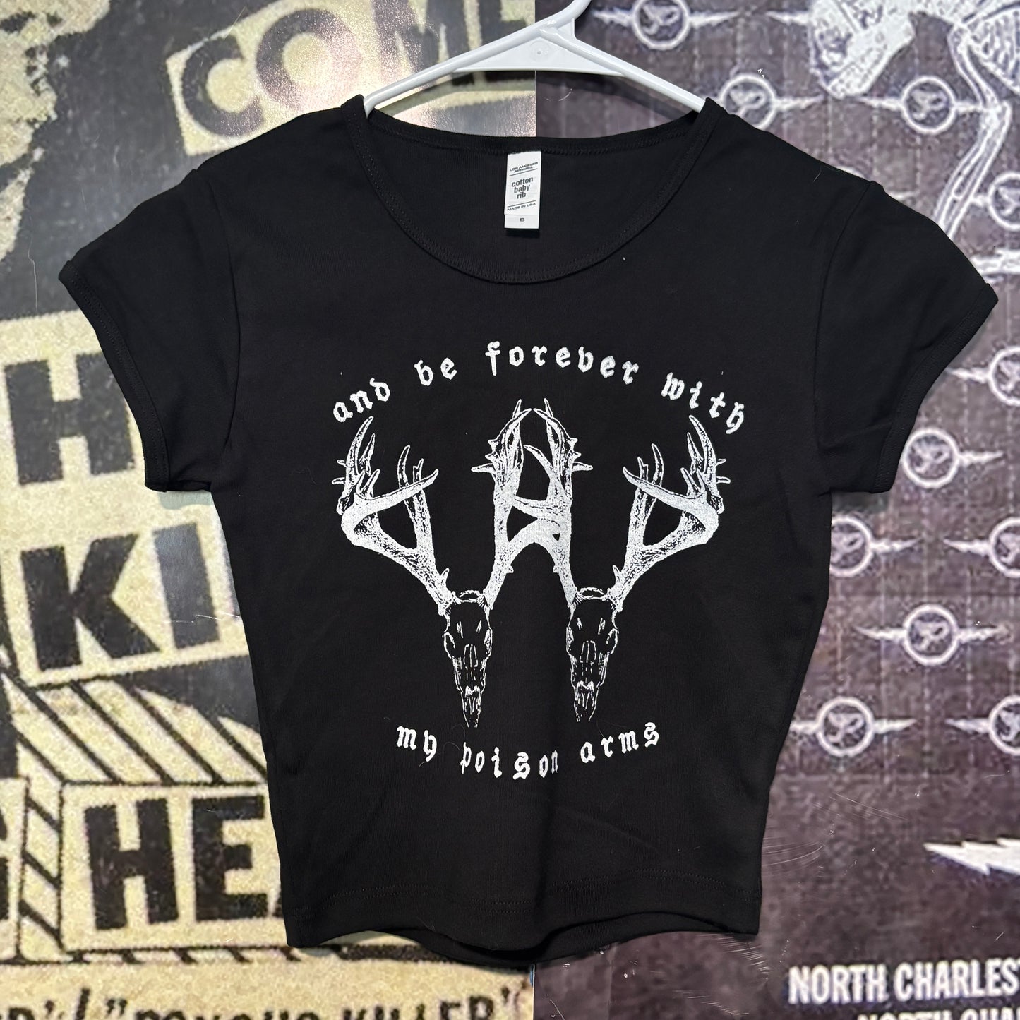 Elliott smith poison black crop baby tee