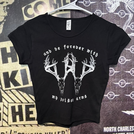 Elliott smith poison black crop baby tee