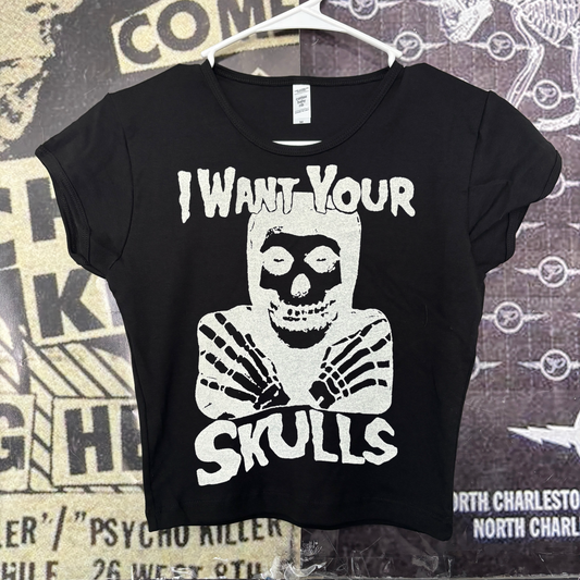 Misfits black crop baby tee
