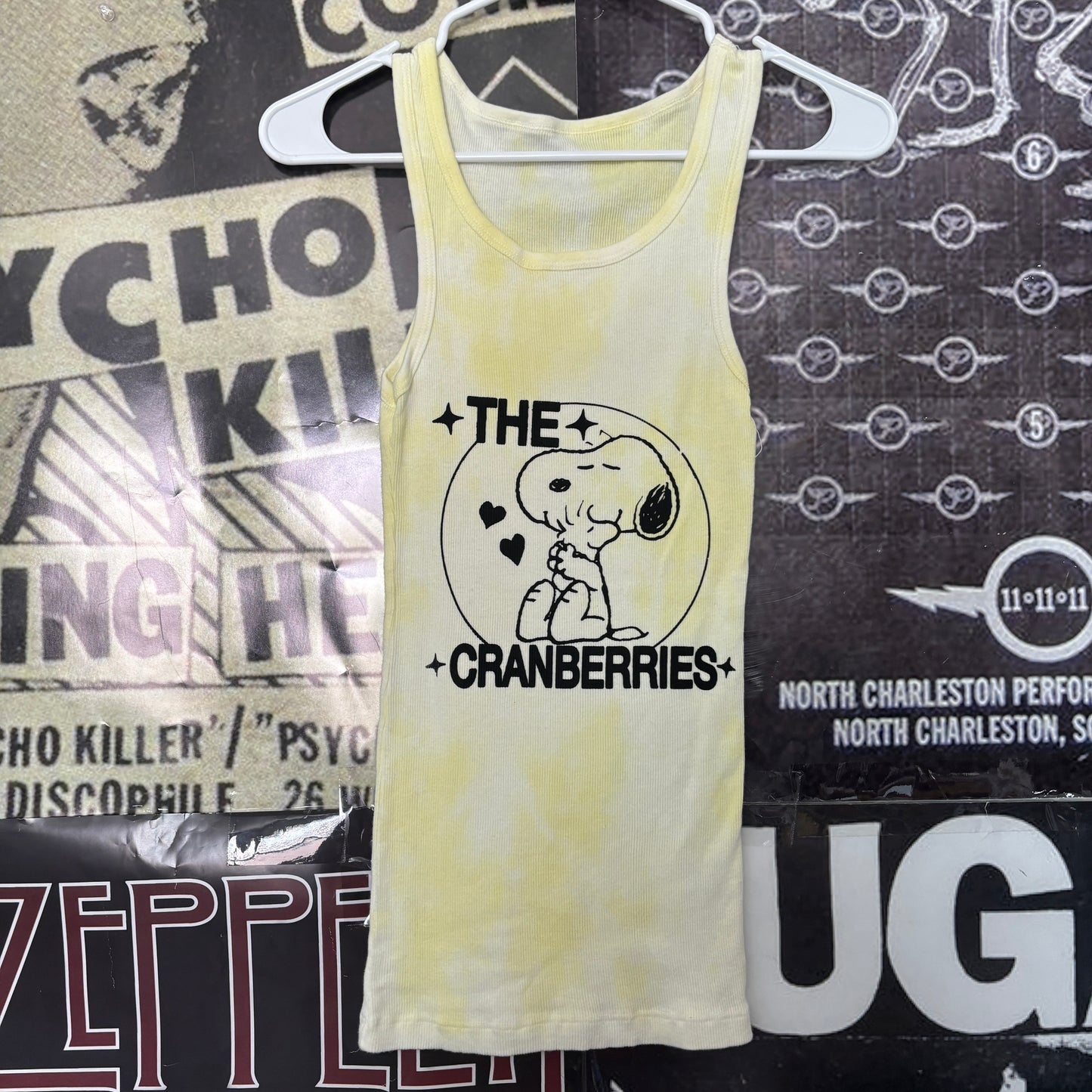 The cranberries yellow tie dye rib tank SM