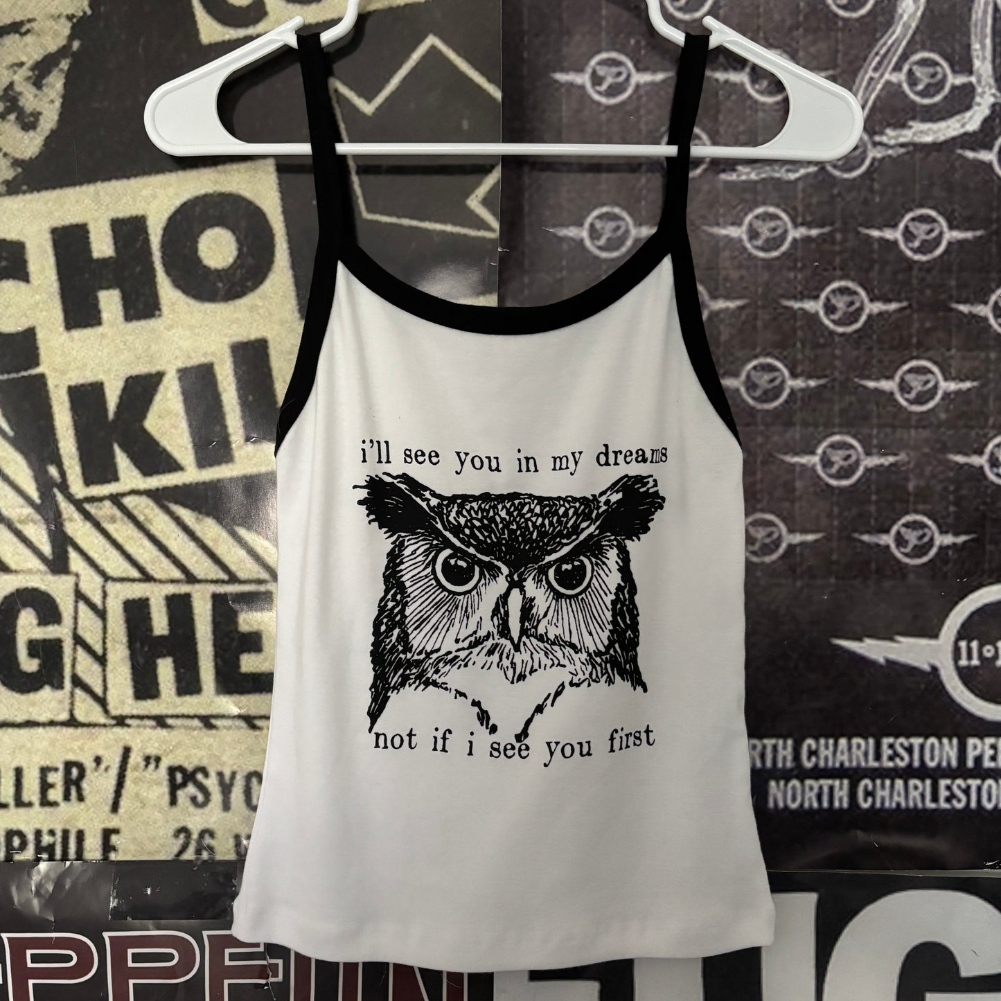 Twin peaks black/white baby tank