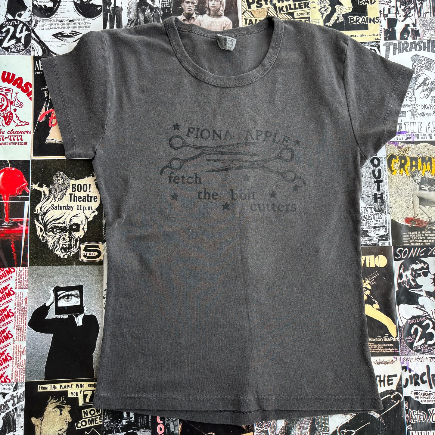 Fiona Apple grey babydoll tee MED