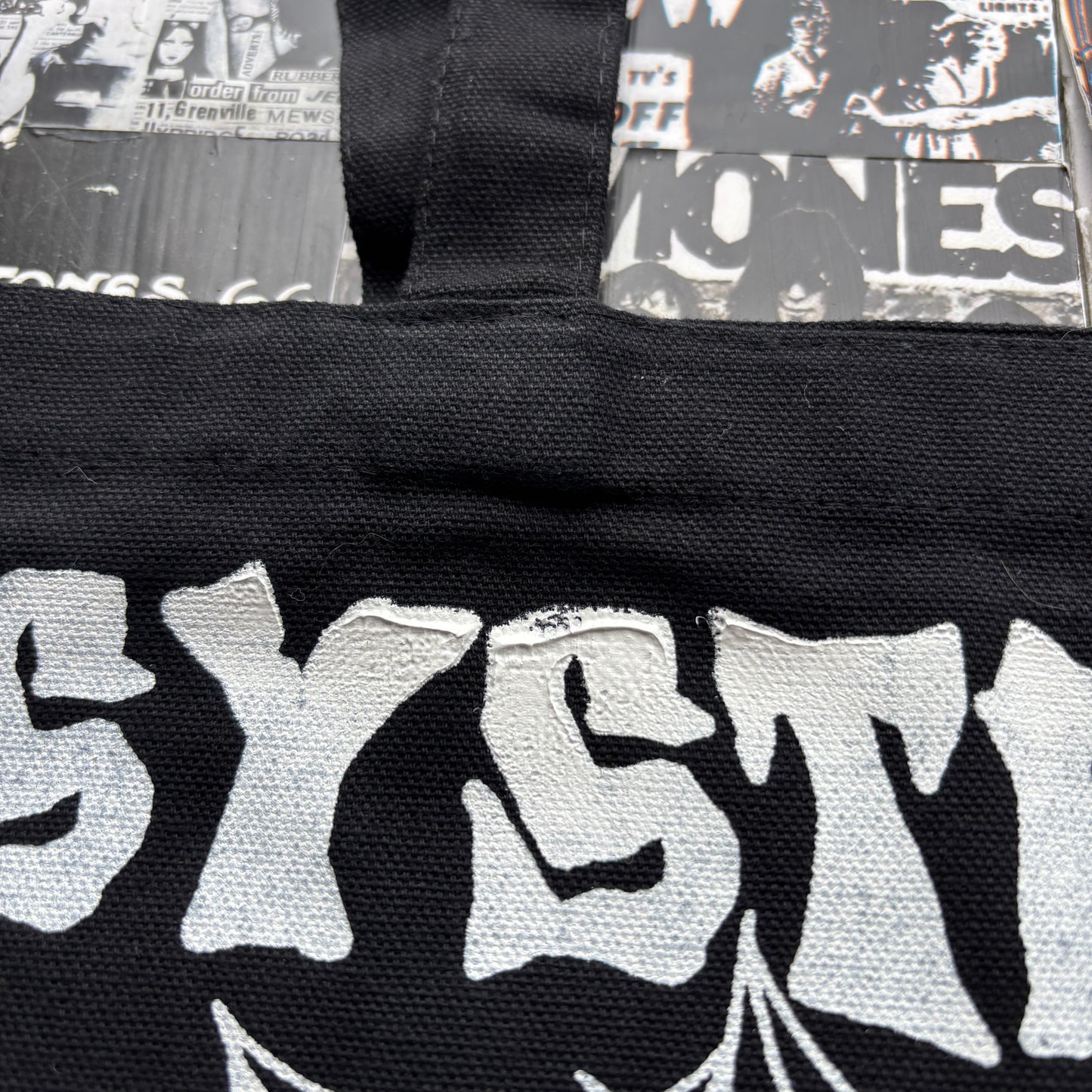 System of a down black tote bag
