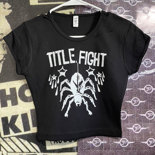 Title fight black crop baby tee